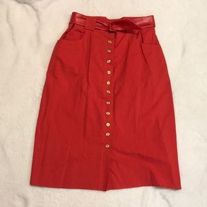 Vintage red midi skirt